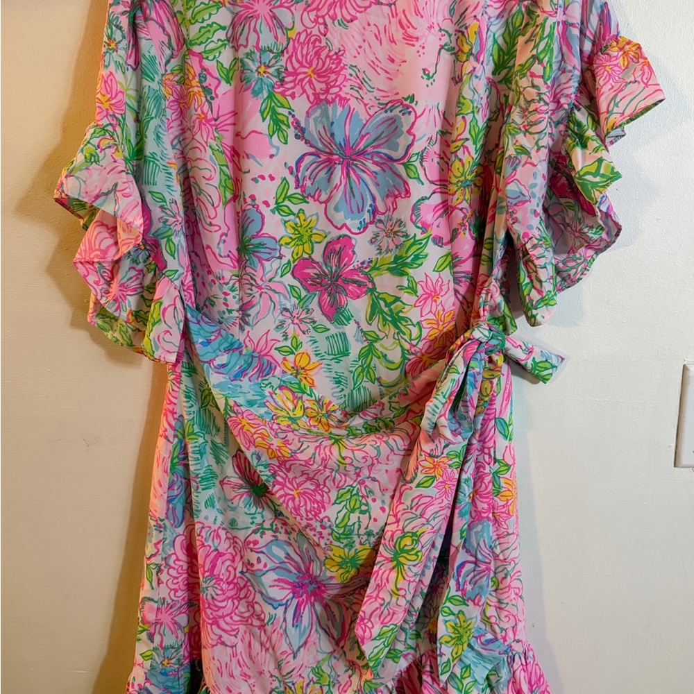 Lilly Pulitzer Multicolor Floral Midi faux wrap Dress